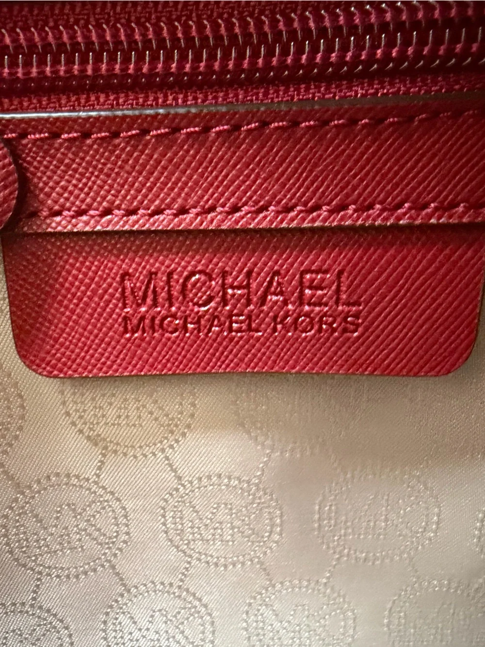 Michael Kors Bedford Nylon Messenger Crossbody Bag Red